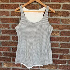 Lululemon tank * Size 8 * Gray  /  White Stripe * EUC